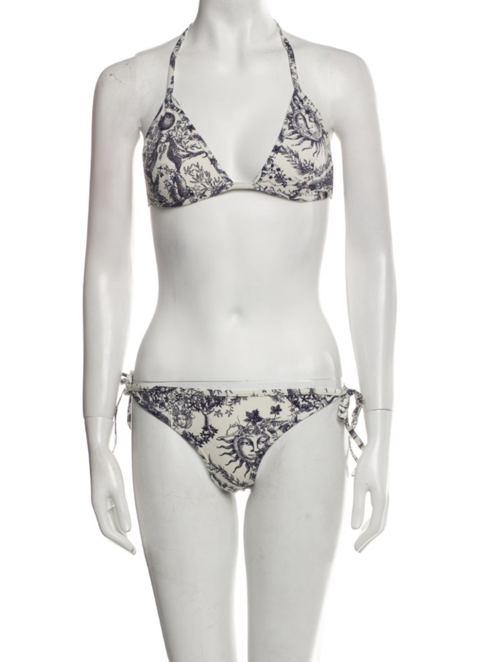 Christian Dior white Toile de Jouy Soleil printed Bikini Set